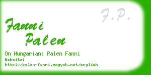 fanni palen business card